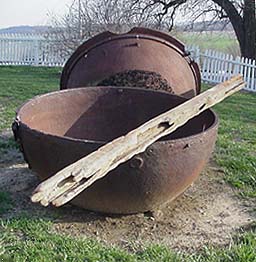 Salt kettles and a portion of wood pipeline